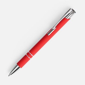 ручка шариковая keskus soft touch, красная
