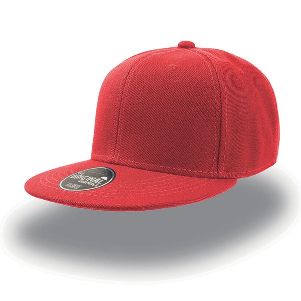 Бейсболка SNAP BACK, 6 клиньев, пластиковая застежка - Бейсболка "SNAP BACK" 6 клиньев, пластик.застежка, красный, 100% п/э,100% х/б, 400 гр/м2