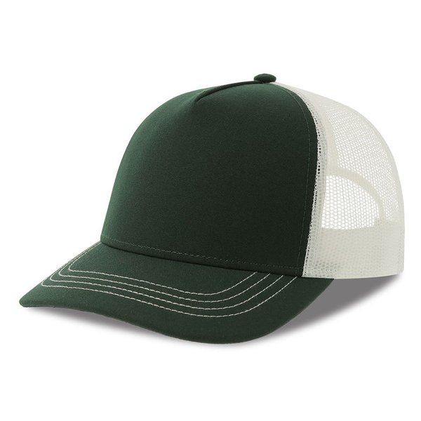 Бейсболка RAPPER CANVAS-S, 5 клиньев, пластиковая застёжка - Бейсболка "RAPPER CANVAS-S", 5 клиньев, т. зел/белый, пласт.заст., 100% полиэстер, 270 г/м2