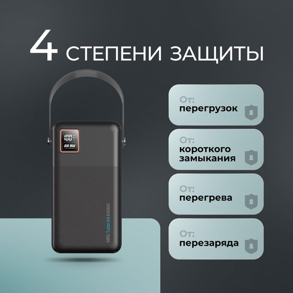 Внешний АКБ NRG Turbo V4 60000 мА-ч, дисплей - Внешний АКБ NRG Turbo V4 60000 мА-ч, дисплей