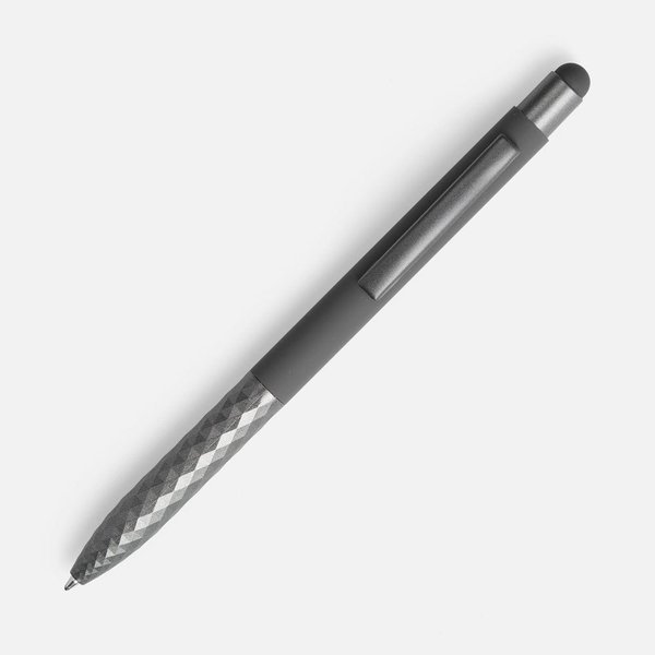 Ручка шариковая Digit Soft Touch со стилусом, серая
