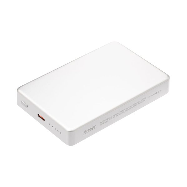 Внешний аккумулятор Атлантис Плюс PD (Atlantis PD Plus) 10000mAh с функцией беспроводной зарядки 15W, серебряный