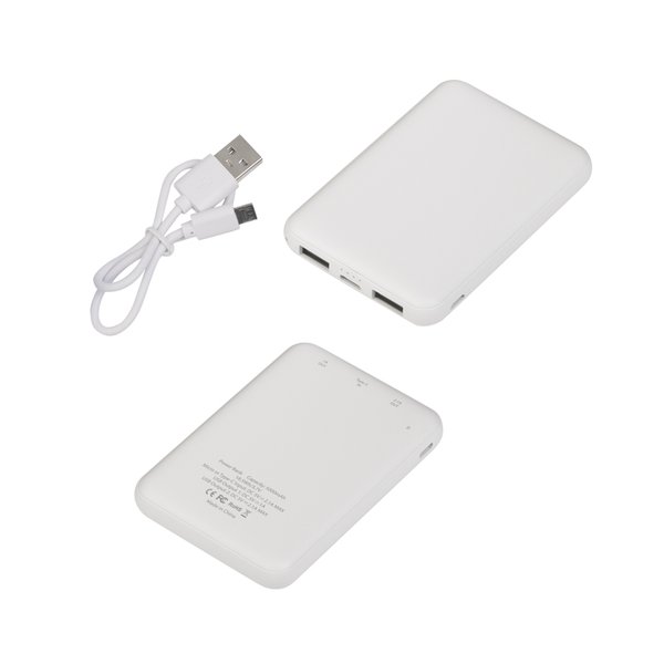 Зарядное устройство "Compact", 5000 mAh, белый - Зарядное устройство "Compact", 5000 mAh, белый белый