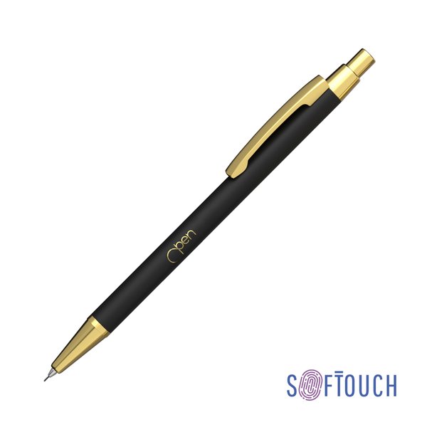 Карандаш механический "Ray", покрытие soft touch - Карандаш механический "Ray", покрытие soft touch черный с золотом