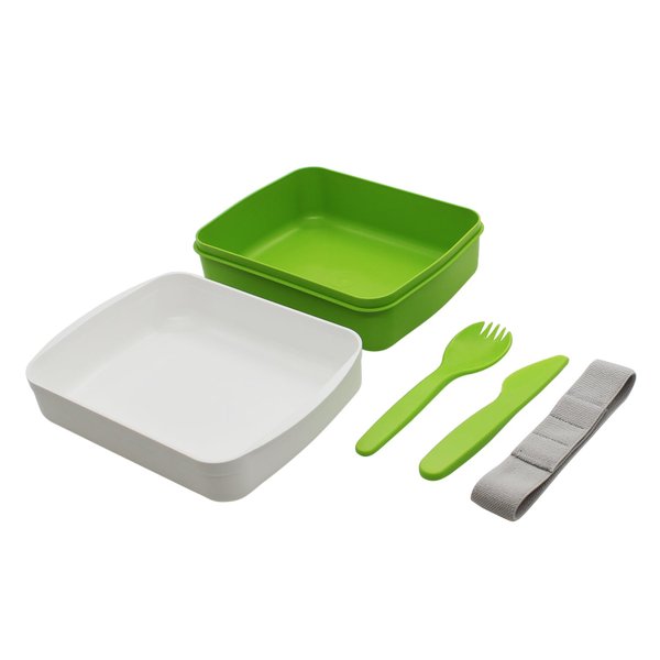 Ланч-бокс Lunch Green Line со столовыми приборами - Ланч-бокс Lunch Green Line со столовыми приборами (салатовый)