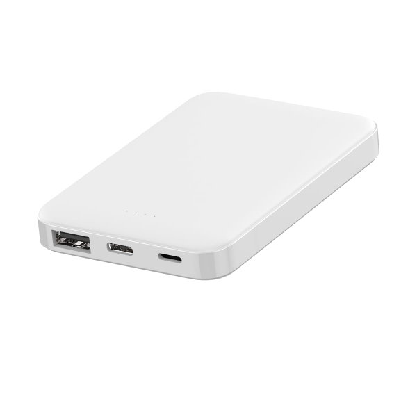 Внешний аккумулятор Fluffy, 5000 Mah - Внешний аккумулятор Fluffy, 5000 Mah, белый
