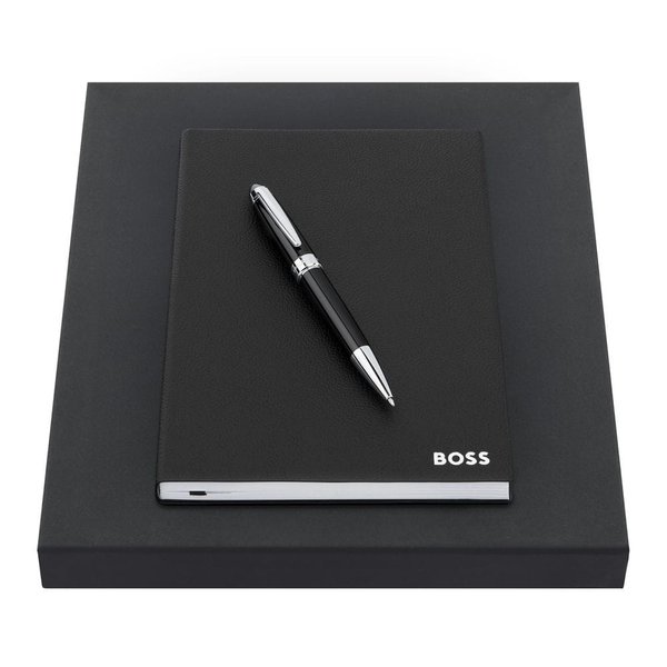 Набор HUGO BOSS Black (шариковая ручка и блокнот A5) - Набор HUGO BOSS Black (шариковая ручка и блокнот A5)