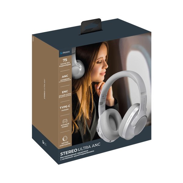 Беспроводные накладные наушники Stereo Ultra ANC, BT 5.4, ANC/ENC, 500мАч - Беспроводные накладные наушники Stereo Ultra ANC, BT 5.4, ANC/ENC, 500мАч