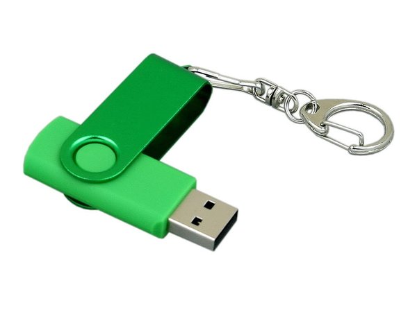 USB 2.0- флешка промо на 32 Гб с поворотным механизмом и однотонным металлическим клипом - USB 2.0- флешка промо на 32 Гб с поворотным механизмом и однотонным металлическим клипом