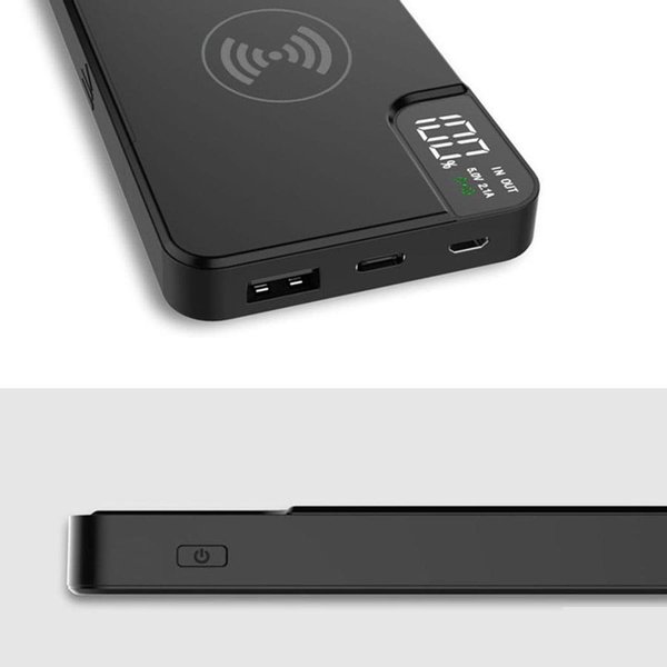 Внешний аккумулятор gPro QI, с беспроводной зарядкой 10000 mAh - Внешний аккумулятор gPro QI, с беспроводной зарядкой 10000 mAh, черный