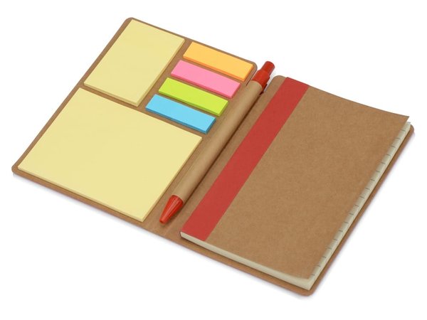 Блокнот А6 «Write and stick» с ручкой и набором стикеров - Блокнот А6 «Write and stick» с ручкой и набором стикеров