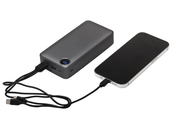 Внешний аккумулятор «Mild Pro» c быстрой зарядкой QC/PD, металлик soft-touch, 20 000 mAh - Внешний аккумулятор «Mild Pro» c быстрой зарядкой QC/PD, металлик soft-touch, 20 000 mAh