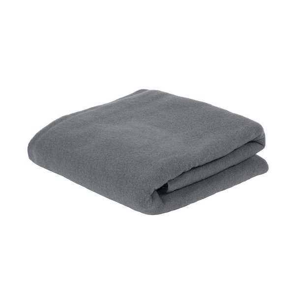 Плед PLAIN, 100х140 см, флис 150 гр/м2, 100% полиэстер - Плед PLAIN; серый; 100х140 см; флис 150 гр/м2