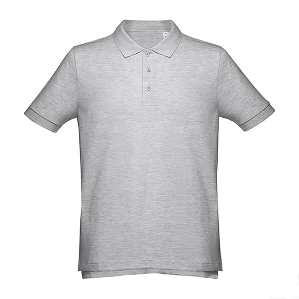 Рубашка-поло мужская ADAM 195 - Рубашка-поло мужская ADAM, серый меланж, 2XL, 85% хлопок, 15% вискоза, плотность 195 г/м2