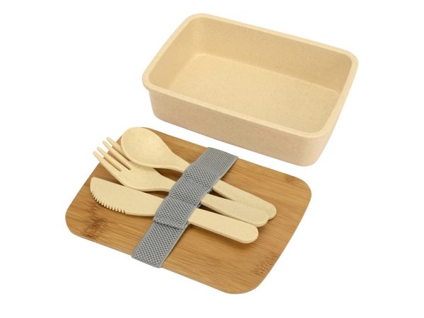 Ланч-бокс «Lunch» из пшеничного волокна с бамбуковой крышкой - Ланч-бокс «Lunch» из пшеничного волокна с бамбуковой крышкой