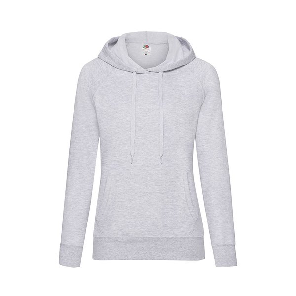 Толстовка женская без начеса LIGHTWEIGH HOODED SWEAT 240 - Толстовка женская "LIGHTWEIGHT", серый_L, 80% хлопок, 20% полиэстер, 240 г/м2