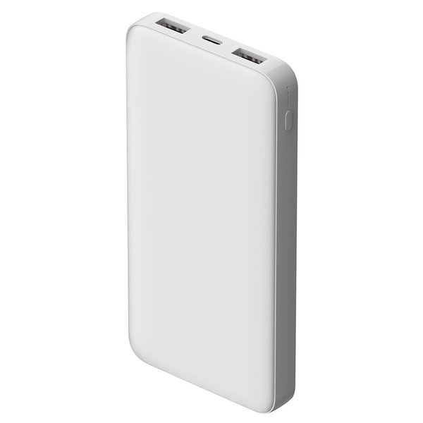 Внешний аккумулятор Polus, 10000 Mah, софт-тач покрытие - Внешний аккумулятор Polus, 10000 Mah, софт-тач покрытие, белый