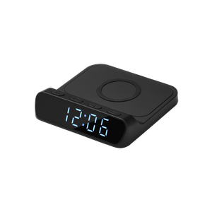 зарядная станция с часами 15w ригель (rigel), черная