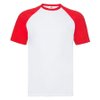 Футболка "Short Sleeve Baseball T", белый с красным_L, 100% х/б, 160 г/м2
