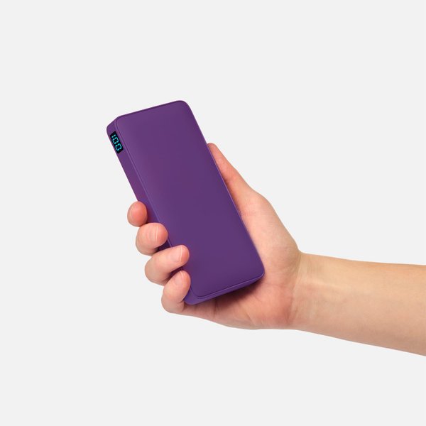 Внешний аккумулятор с подсветкой Анкор Плюс PD (Ancor PD Plus) 10000 mAh, фиолетовый