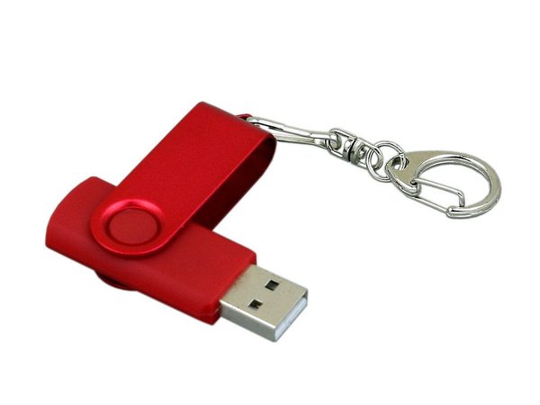 USB 3.0- флешка промо на 64 Гб с поворотным механизмом и однотонным металлическим клипом - USB 3.0- флешка промо на 64 Гб с поворотным механизмом и однотонным металлическим клипом