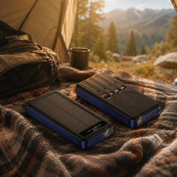 Внешний аккумулятор Xyron с солнечной панелью, 10000 mAh - Внешний аккумулятор Xyron с солнечной панелью, 10000 mAh, синий