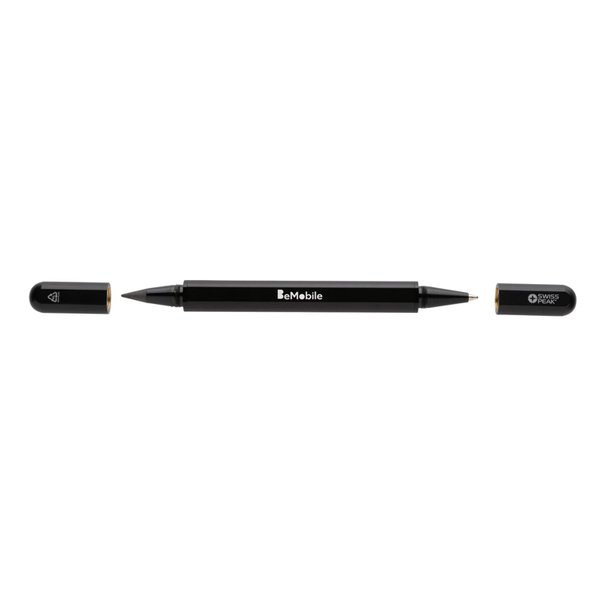 Ручка с двойным наконечником Swiss Peak Storm из переработанного алюминия RCS - Ручка с двойным наконечником Swiss Peak Storm из переработанного алюминия RCS
