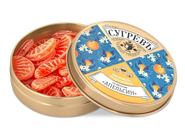 Карамель леденцовая со вкусом апельсина в банке - Карамель леденцовая со вкусом апельсина в банке