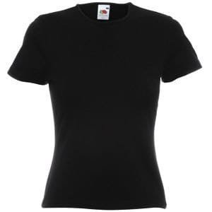 Футболка женская LADY FIT CREW NECK T 210 - Футболка "Lady-Fit Crew Neck T", черный_L, 95% х/б, 5% эластан, 210 г/м2