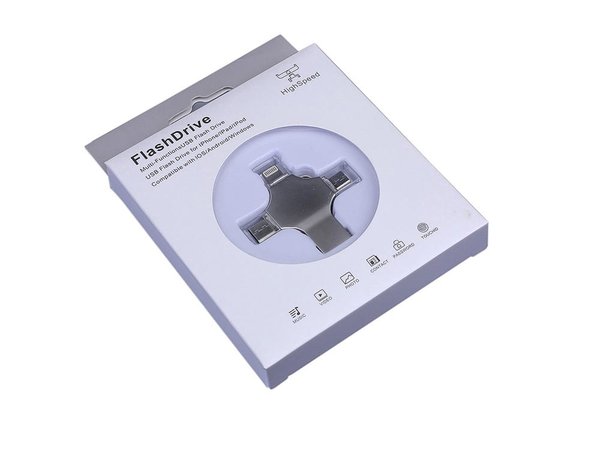 USB 3.0-флешка на 32 Гб 4-в-1 с разъемами Micro USB, Type-C и Lightning - USB 3.0-флешка на 32 Гб 4-в-1 с разъемами Micro USB, Type-C и Lightning