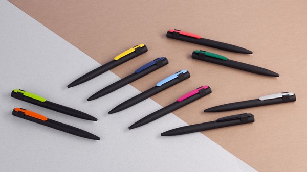 Ручка шариковая "Lip", покрытие soft touch - Ручка шариковая "Lip", покрытие soft touch черный