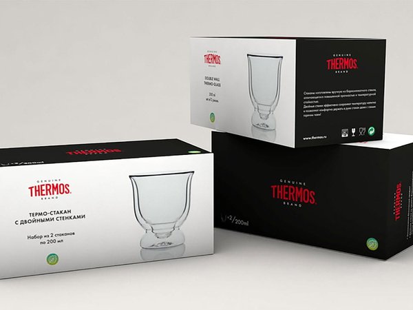 Набор стаканов из двойного стекла THERMOS, 200мл - Набор стаканов из двойного стекла THERMOS, 200мл