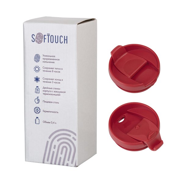 Термостакан "Монтана" 400 мл, покрытие soft touch - Термостакан "Монтана" 400 мл, покрытие soft touch красный