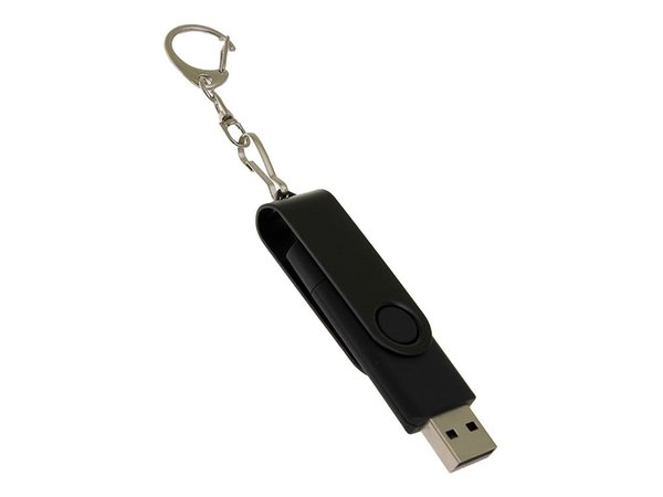 USB 2.0- флешка на 8 Гб с поворотным механизмом и дополнительным разъемом Type-C - USB 2.0- флешка на 8 Гб с поворотным механизмом и дополнительным разъемом Type-C