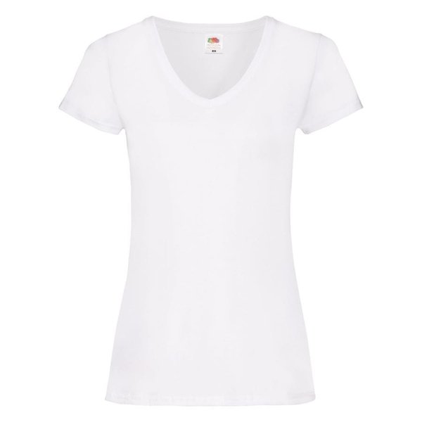 Футболка женская LADY FIT V-NECK T 210 - Футболка "Lady-Fit V-Neck T", белый_S, 95% х/б, 5% эластан, 200 г/м2