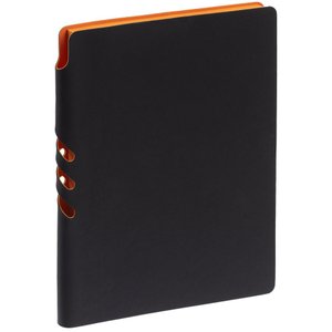 ежедневник flexpen black, недатированный, черный со светло-оранжевым