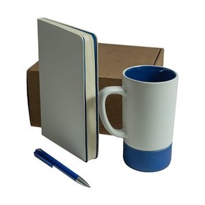 набор подарочный artkits: ежедневник, ручка, кружка с цветным дном, стружка, коробка, синий