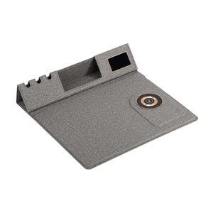 настольная складная подставка "cool mat" с беспроводным (15w) зу, сенсорной подсветкой логотипа, функцией magsafe и ковриком для мыши