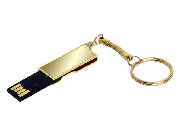 USB 2.0- флешка на 16 Гб с поворотным механизмом и зеркальным покрытием - USB 2.0- флешка на 16 Гб с поворотным механизмом и зеркальным покрытием