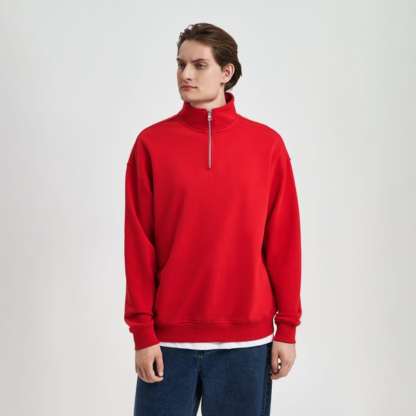Толстовка на молнии унисекс Флоу (Flow), красная, размер XL/2XL