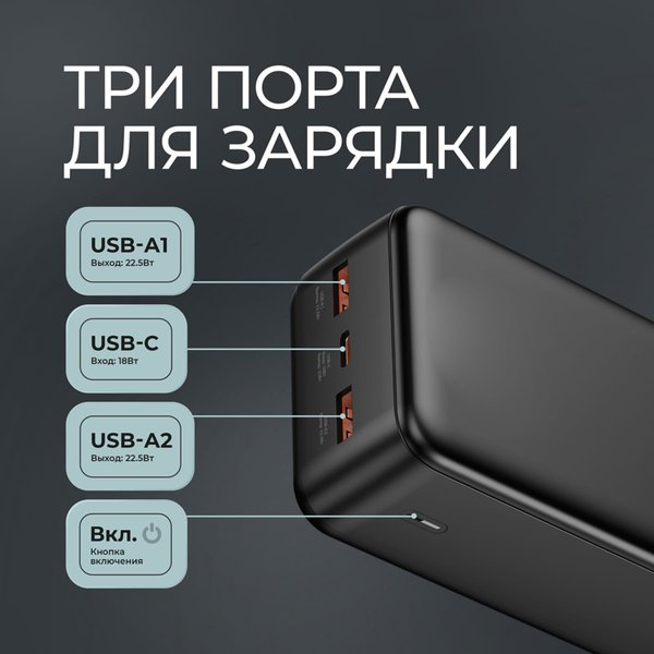 Внешний АКБ NRG Turbo V4 30000 мА-ч, дисплей - Внешний АКБ NRG Turbo V4 30000 мА-ч, дисплей