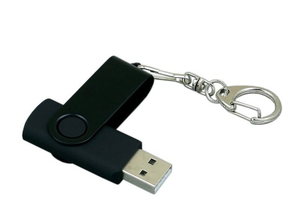 USB 2.0- флешка промо на 32 Гб с поворотным механизмом и однотонным металлическим клипом - USB 2.0- флешка промо на 32 Гб с поворотным механизмом и однотонным металлическим клипом
