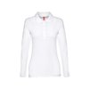 Рубашка-поло женская BERN WOMEN, д/р, белый, XL, 100% хлопок, плотность 210 г/м2