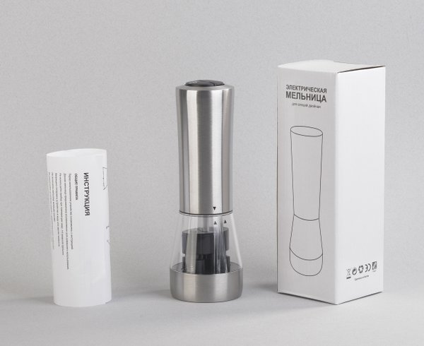 Электрическая мельница "Salt&Pepper" для специй двойная - Электрическая мельница "Salt&Pepper" для специй двойная стальной серый