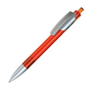 Ручка шариковая TRIS LX SAT - TRIS LX SAT, ручка шариковая, прозрачный оранжевый/серебристый, пластик