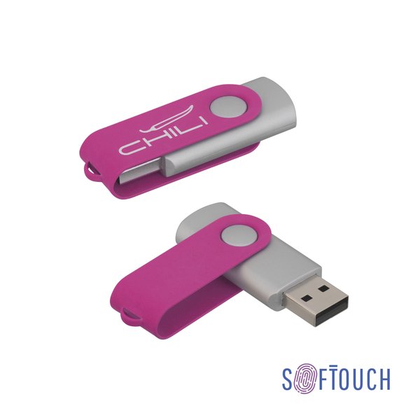 Флеш-карта "Vostok", объем памяти 16GB, покрытие soft touch# - Флеш-карта "Vostok", объем памяти 16GB, покрытие soft touch# фуксия