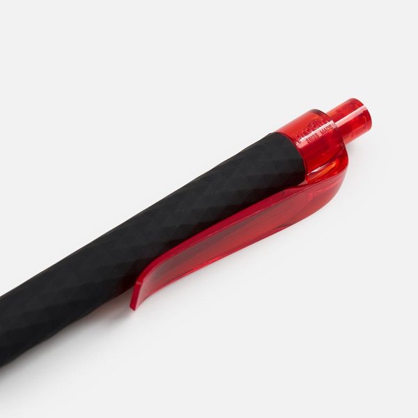 Ручка шариковая Prodir QS01 PRT-T Soft Touch, черная с красным