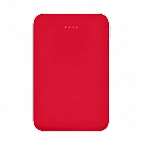 Внешний аккумулятор Fluffy, 5000 Mah - Внешний аккумулятор Fluffy, 5000 Mah, красный