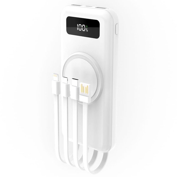 Внешний аккумулятор Authority с беспроводной зарядкой (5W), 10000 mAh - Внешний аккумулятор Authority с беспроводной зарядкой (5W), 10000 mAh, белый