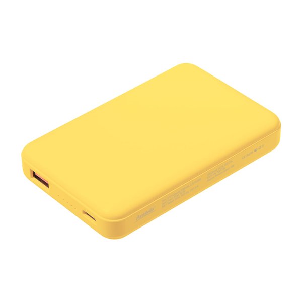Внешний аккумулятор Ларго PD (Largo PD) 5000mAh с функцией беспроводной зарядки 15W, желтый